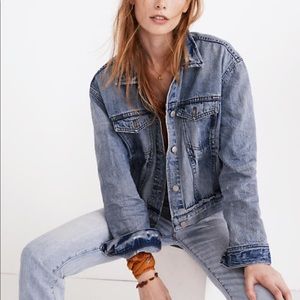 Madewell Boxy Crop Denim Jacket in Woodcourt Wash